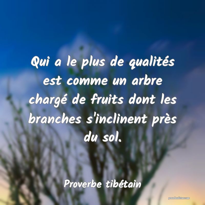 Qui a le plus de qualités est comme un arbre chargé de fruits dont les branches s'inclinent près du sol.