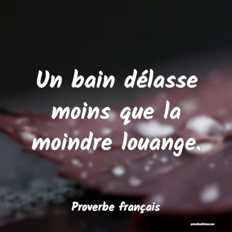 Un bain délasse moins que la moindre louange.