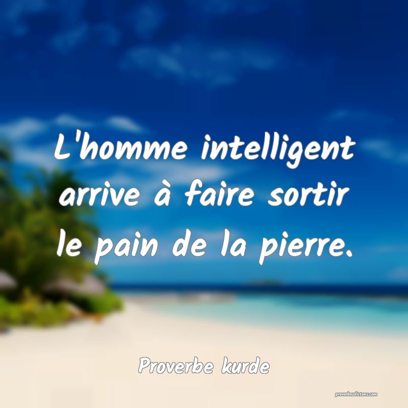 L'homme intelligent arrive à faire sortir le pain de la pierre.