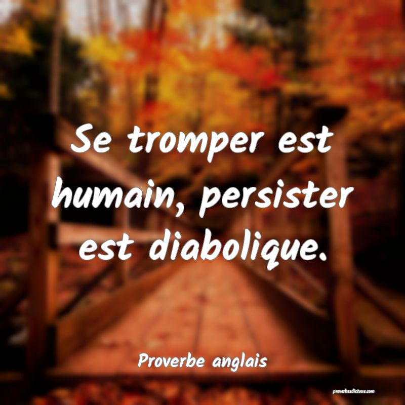 Se tromper est humain, persister est diabolique.