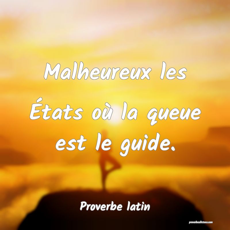 Malheureux les États où la queue est le guide.