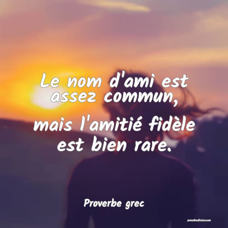 Le nom d'ami est assez commun, mais l'amitié fidèle est bien rare.