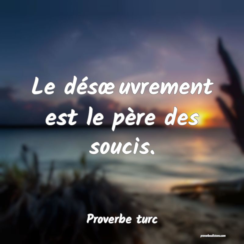 Le désœuvrement est le père des soucis.