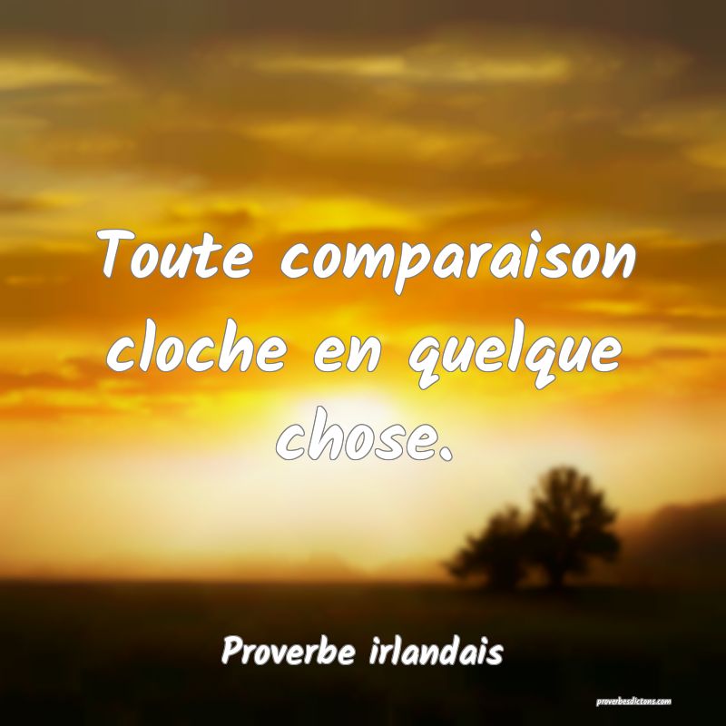 Toute comparaison cloche en quelque chose.