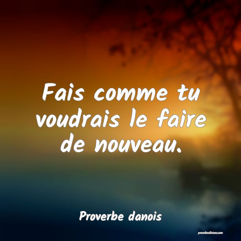 Fais comme tu voudrais le faire de nouveau.