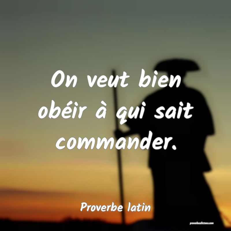 On veut bien obéir à qui sait commander.
