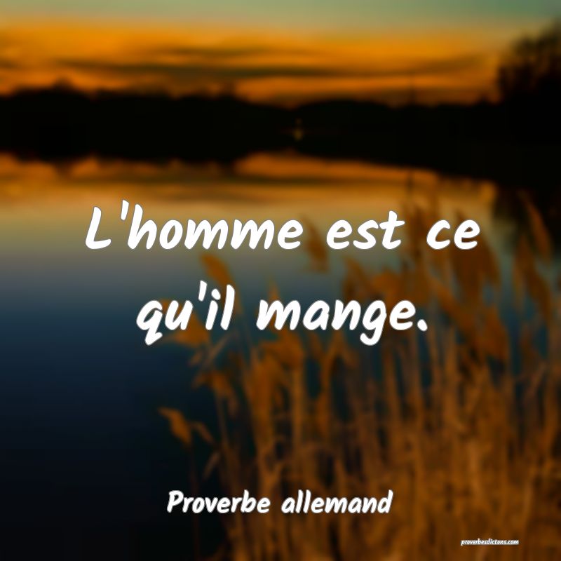 L'homme est ce qu'il mange.