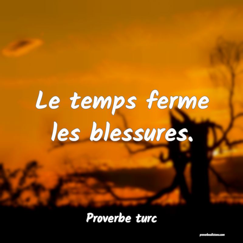 Le temps ferme les blessures.