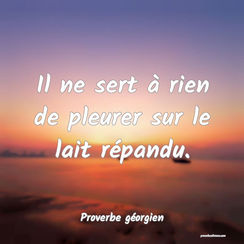 Il ne sert à rien de pleurer sur le lait répandu.