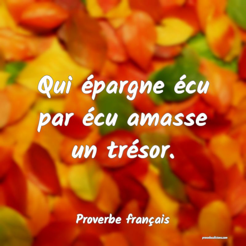 Qui épargne écu par écu amasse un trésor.