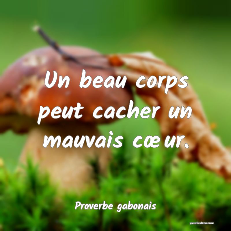 Un beau corps peut cacher un mauvais cœur.