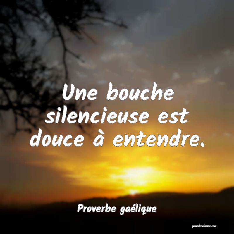 Une bouche silencieuse est douce à entendre.