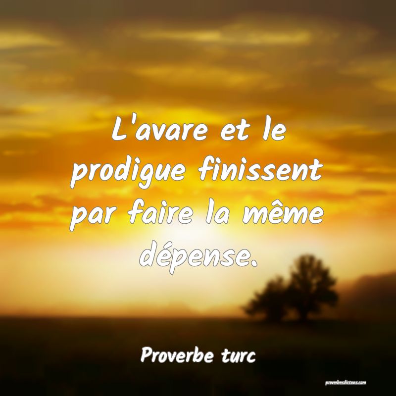 L'avare et le prodigue finissent par faire la même dépense.