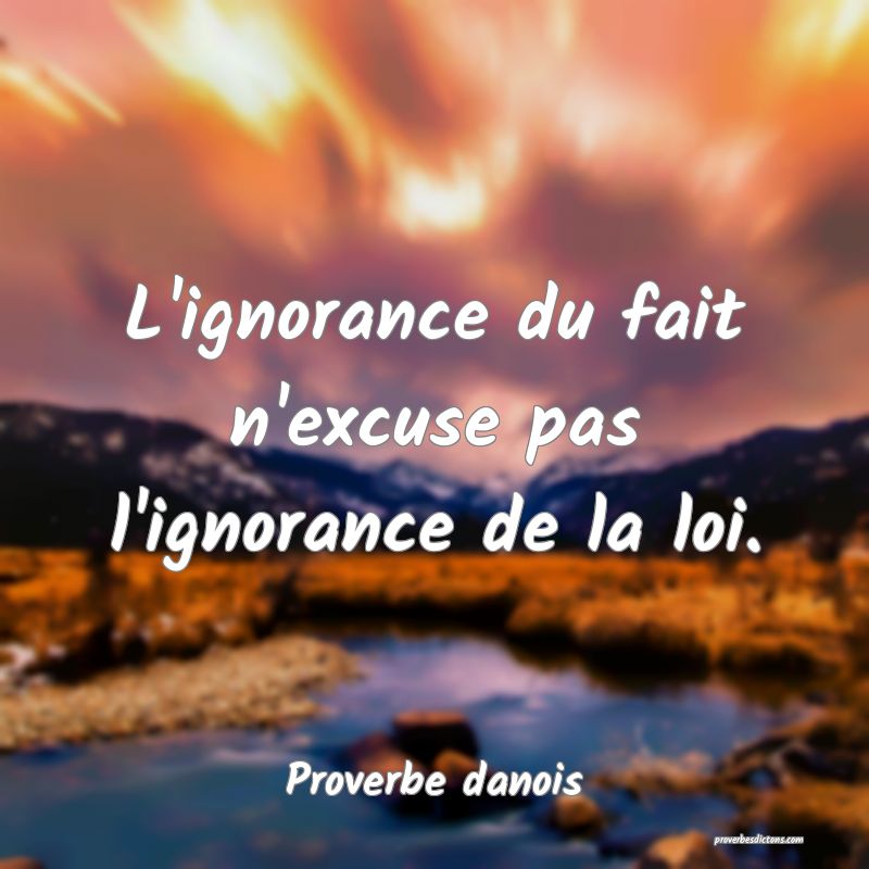 L'ignorance du fait n'excuse pas l'ignorance de la loi.