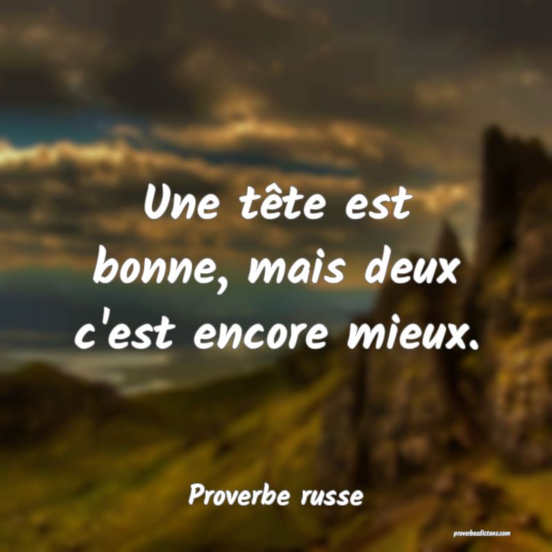 Une tête est bonne, mais deux c'est encore mieux.