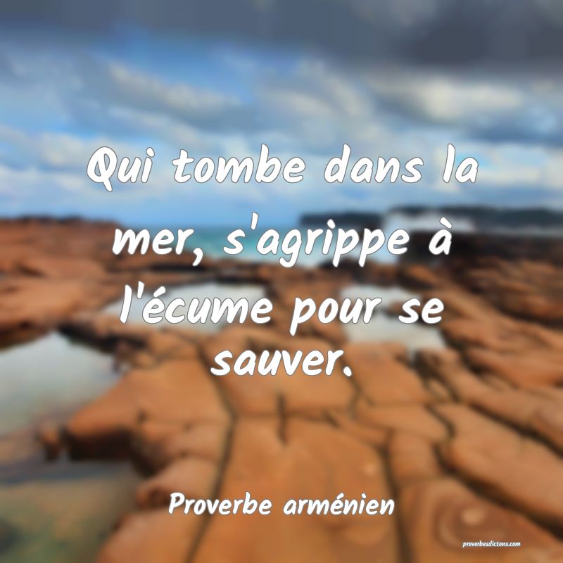 Qui tombe dans la mer, s'agrippe à l'écume pour se sauver.