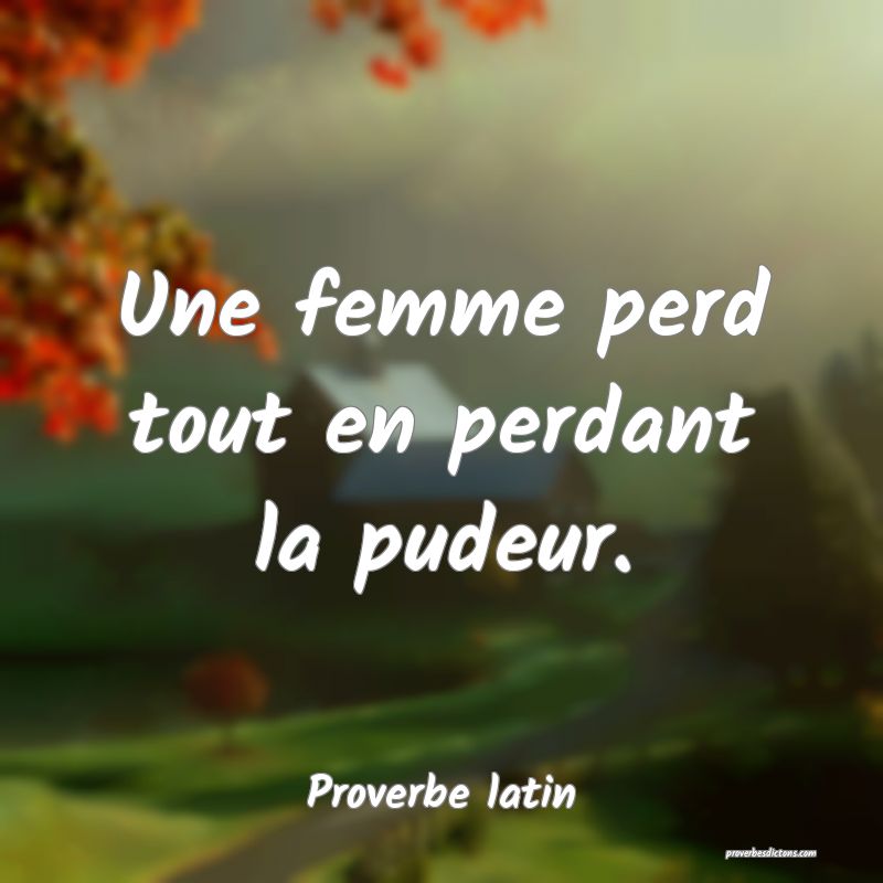 Une femme perd tout en perdant la pudeur.