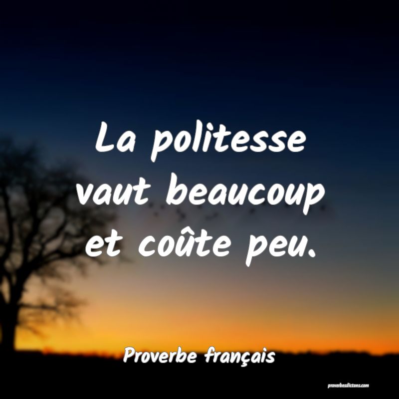 La politesse vaut beaucoup et coûte peu.