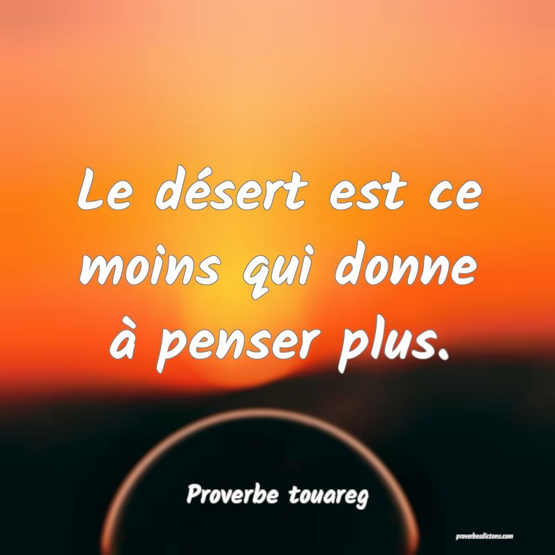 Le désert est ce moins qui donne à penser plus.