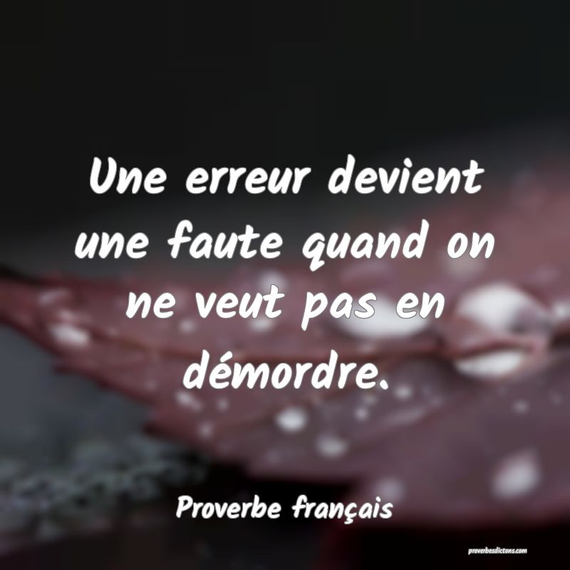 Une erreur devient une faute quand on ne veut pas en démordre.