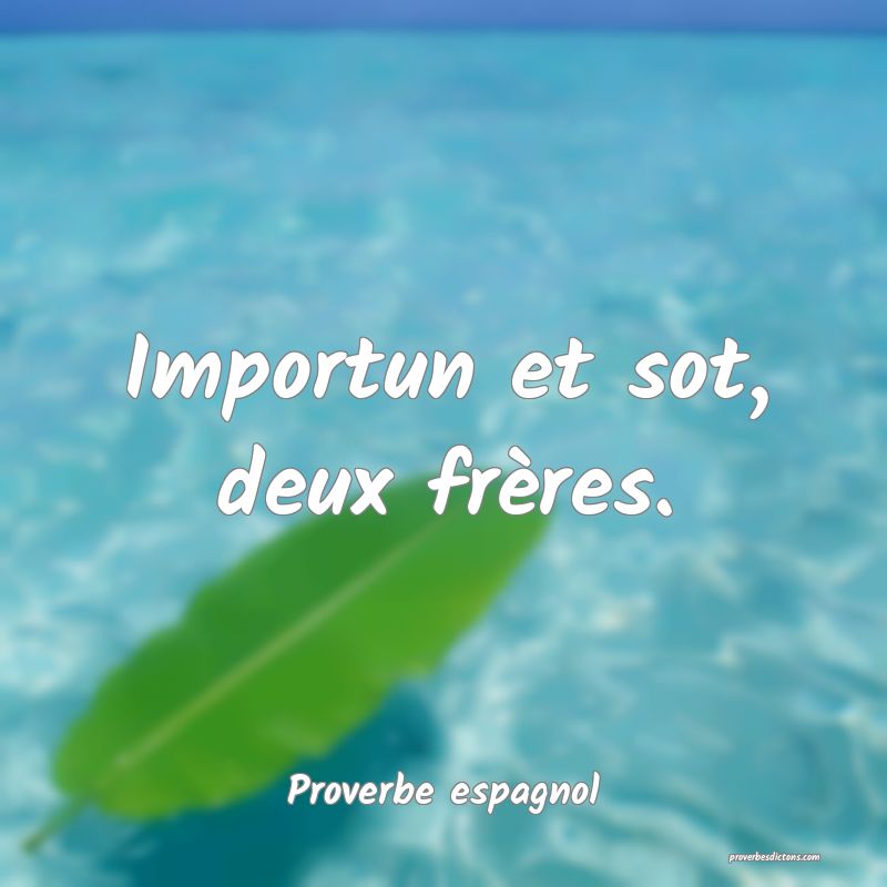Importun et sot, deux frères.