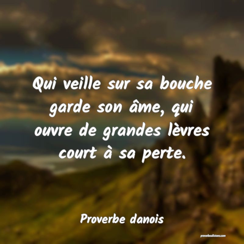 Qui veille sur sa bouche garde son âme, qui ouvre de grandes lèvres court à sa perte.