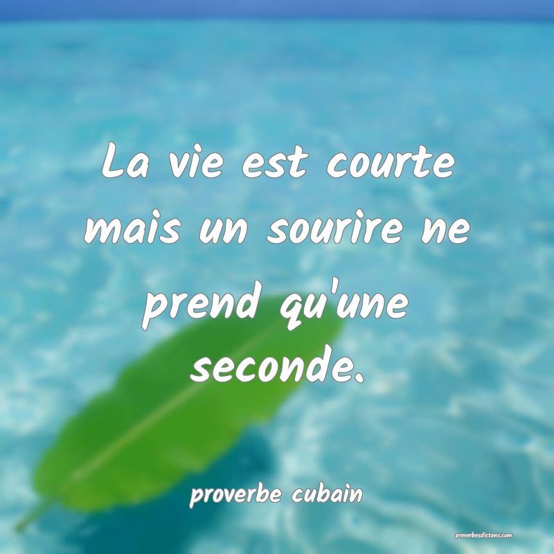  La vie est courte mais un sourire ne prend qu'une seconde.