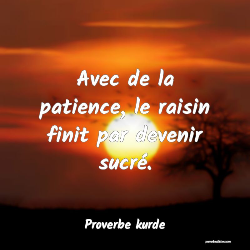 Avec de la patience, le raisin finit par devenir sucré.