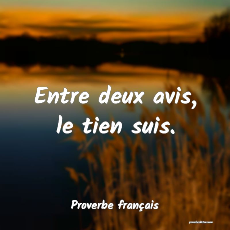 Entre deux avis, le tien suis.