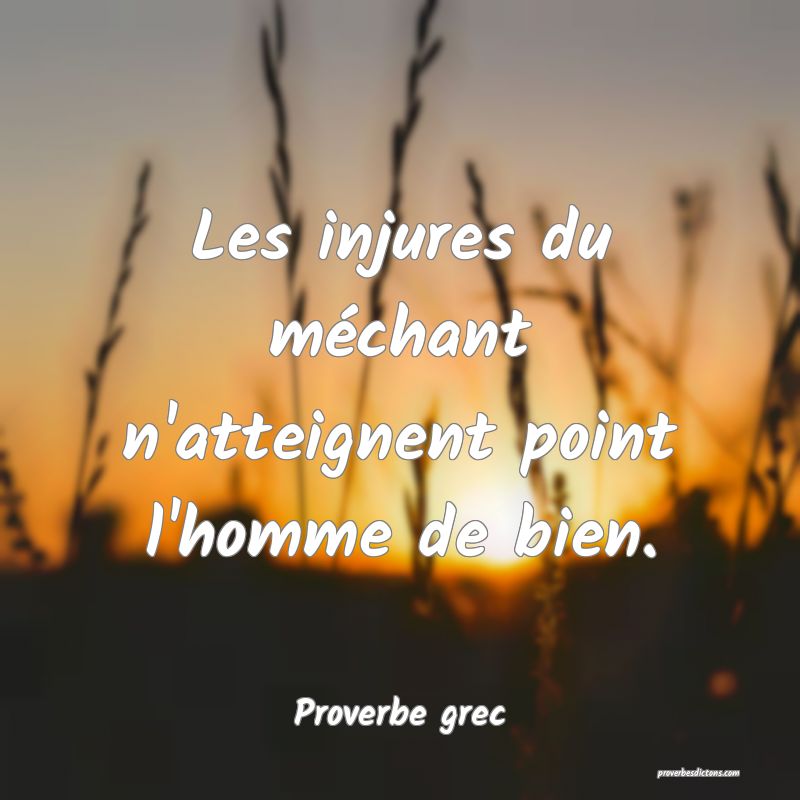Les injures du méchant n'atteignent point l'homme de bien.
