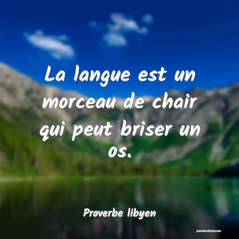 La langue est un morceau de chair qui peut briser un os.