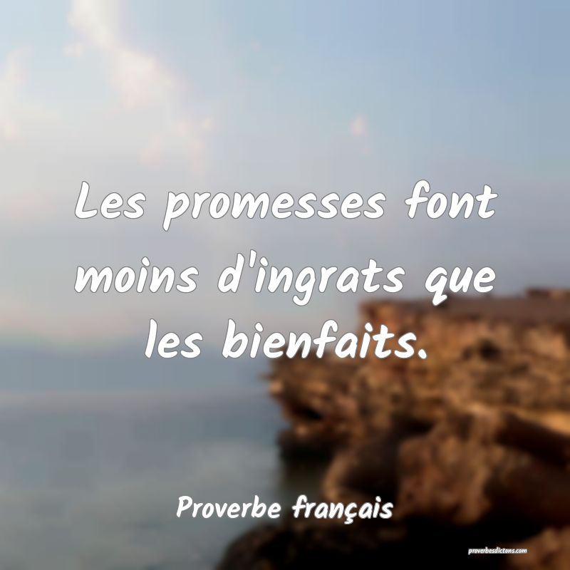 Les promesses font moins d'ingrats que les bienfaits.