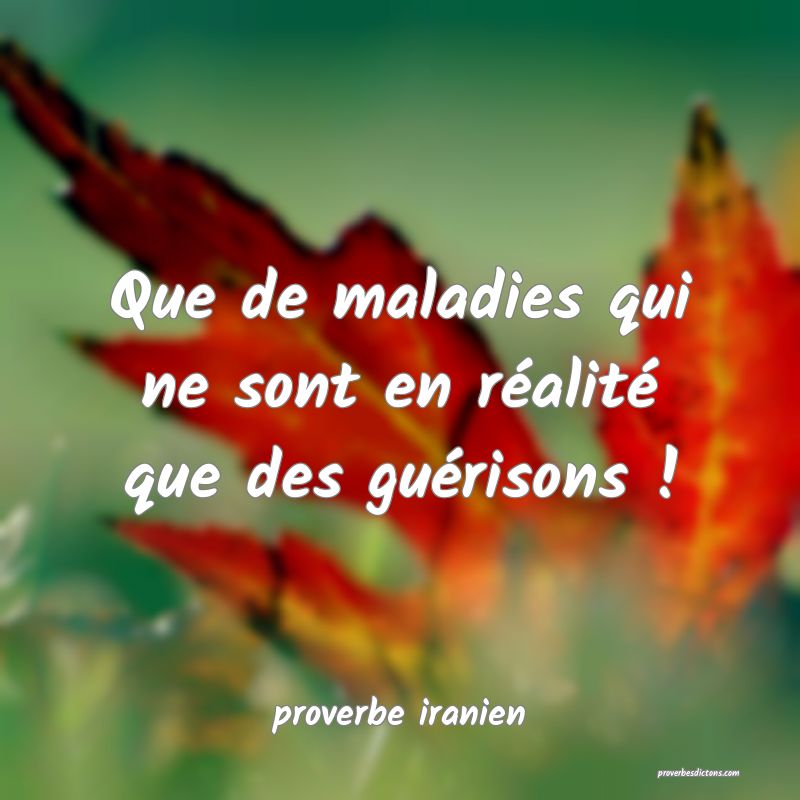  Que de maladies qui ne sont en réalité que des guérisons !