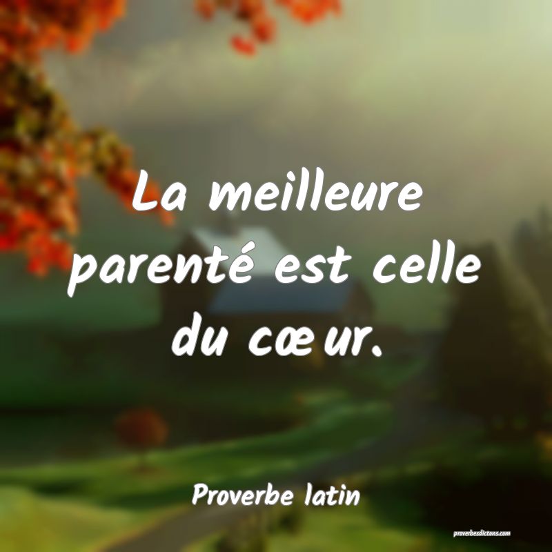 La meilleure parenté est celle du cœur.