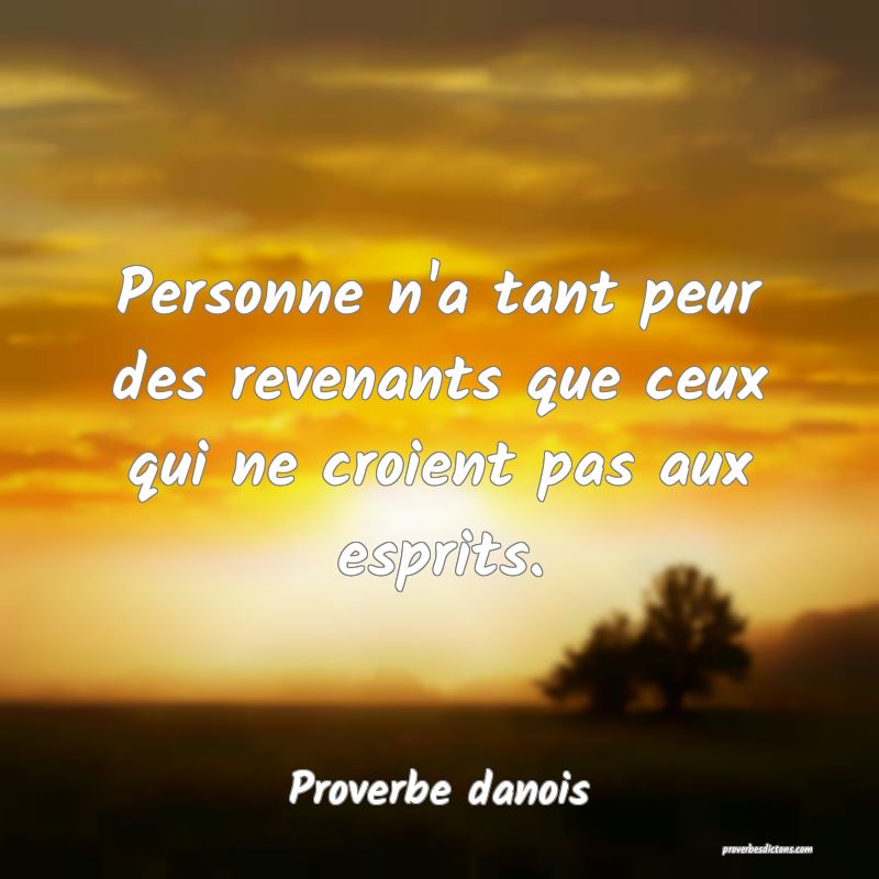 Personne n'a tant peur des revenants que ceux qui ne croient pas aux esprits.