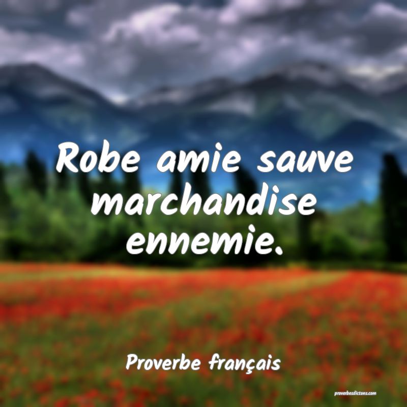 Robe amie sauve marchandise ennemie.