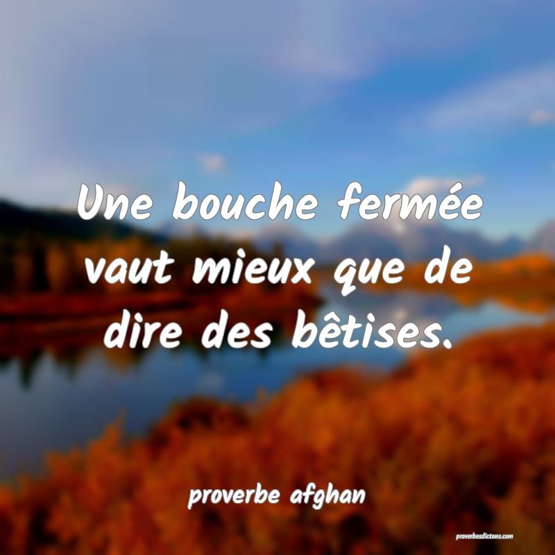 Une bouche fermée vaut mieux que de dire des bêtises.
