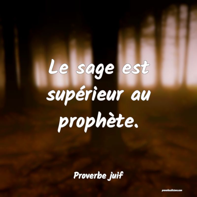 Le sage est supérieur au prophète.