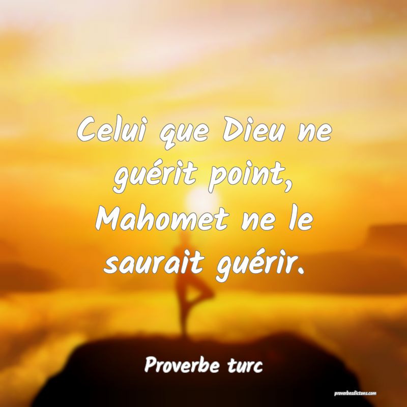 Celui que Dieu ne guérit point, Mahomet ne le saurait guérir.
