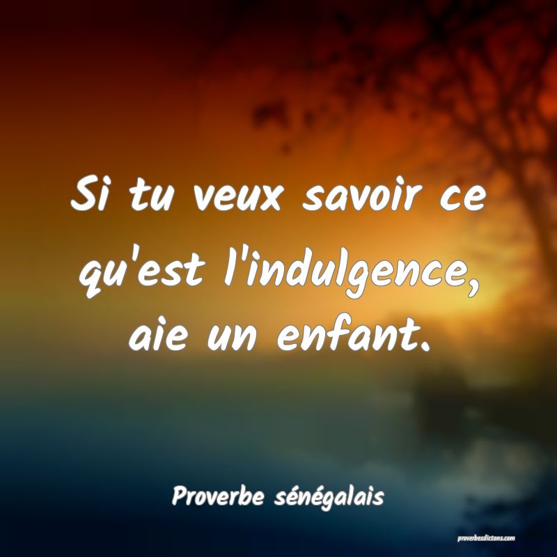  Si tu veux savoir ce qu'est l'indulgence, aie un enfant.