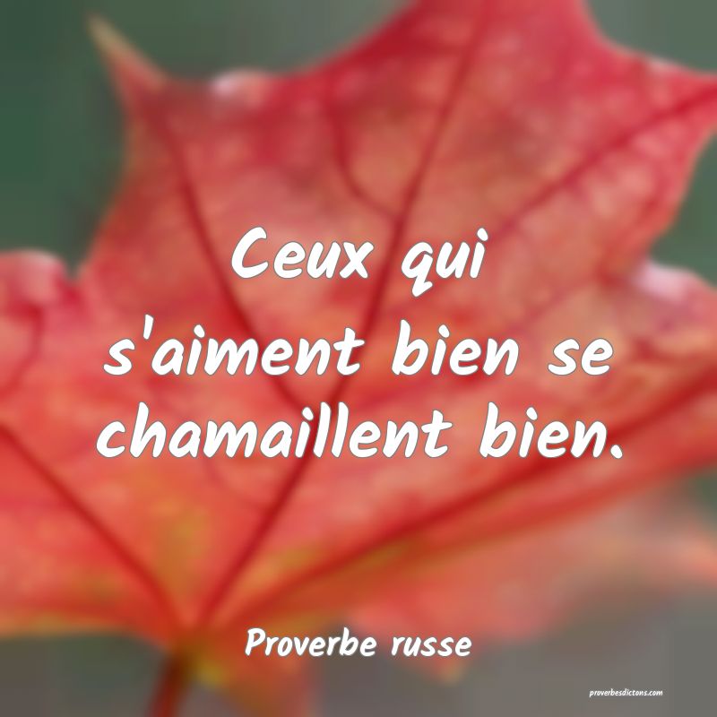 Ceux qui s'aiment bien se chamaillent bien.