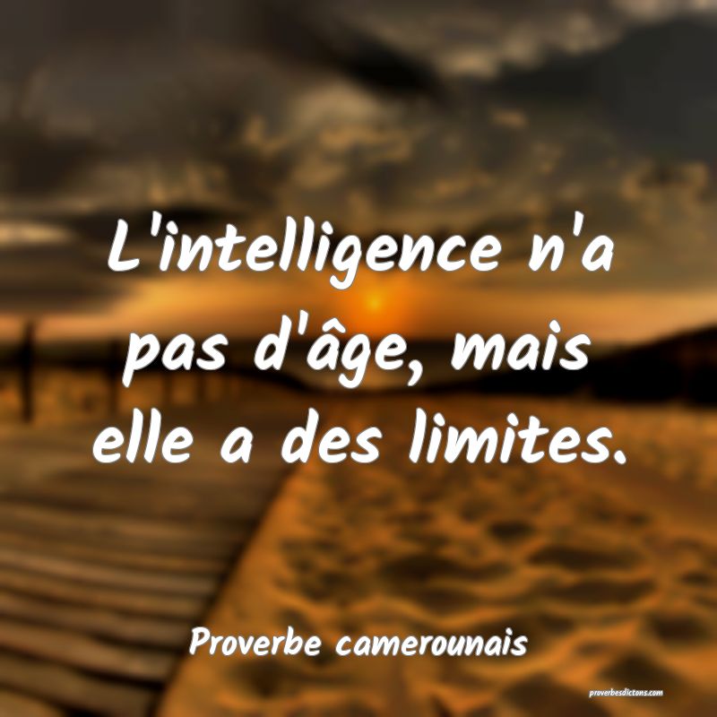 L'intelligence n'a pas d'âge, mais elle a des limites.
