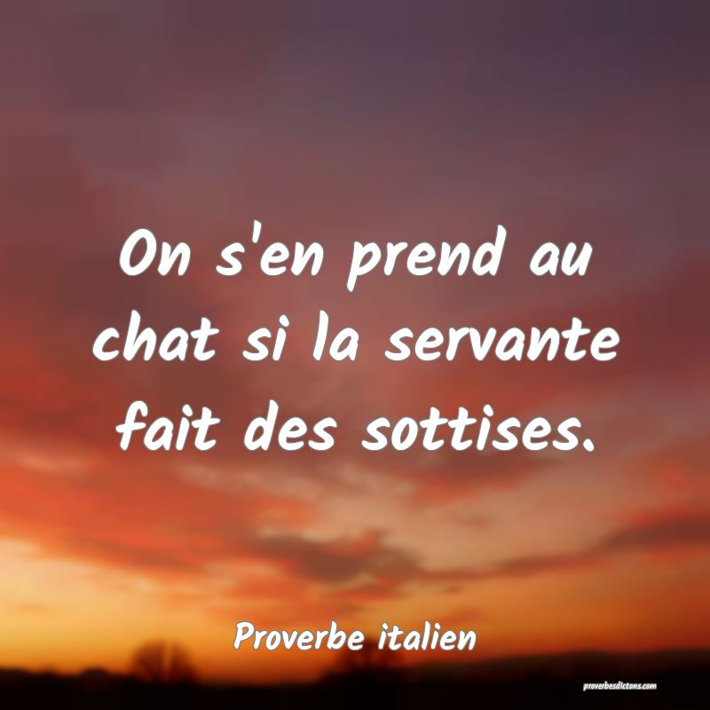 On s'en prend au chat si la servante fait des sottises.