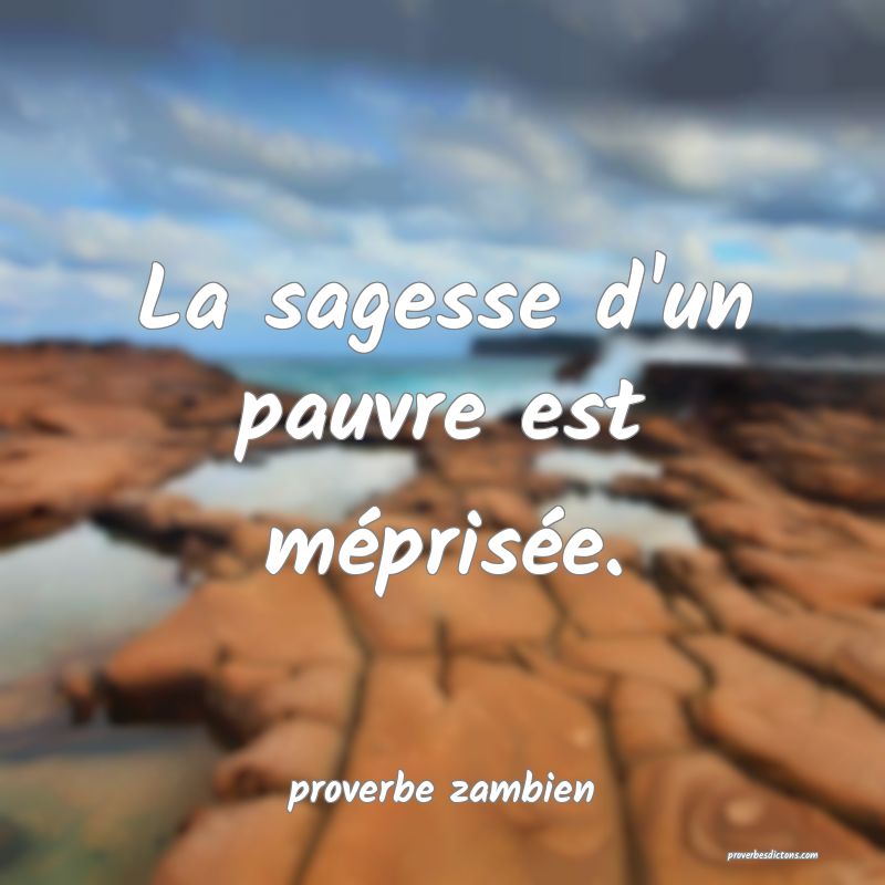  La sagesse d'un pauvre est méprisée.
