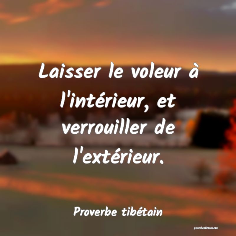 Laisser le voleur à l'intérieur, et verrouiller de l'extérieur.