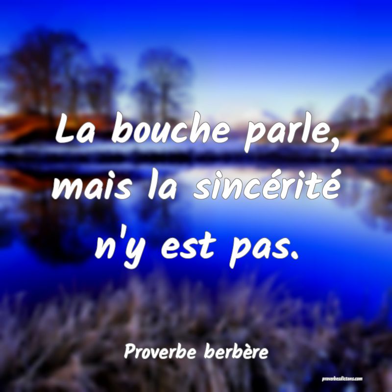 La bouche parle, mais la sincérité n'y est pas.
