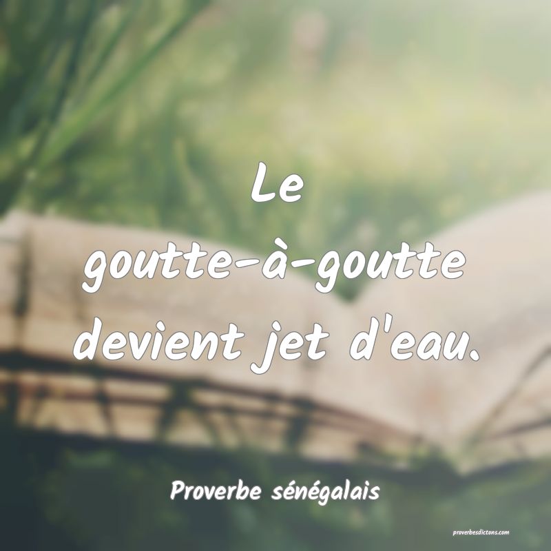 Le goutte-à-goutte devient jet d'eau.