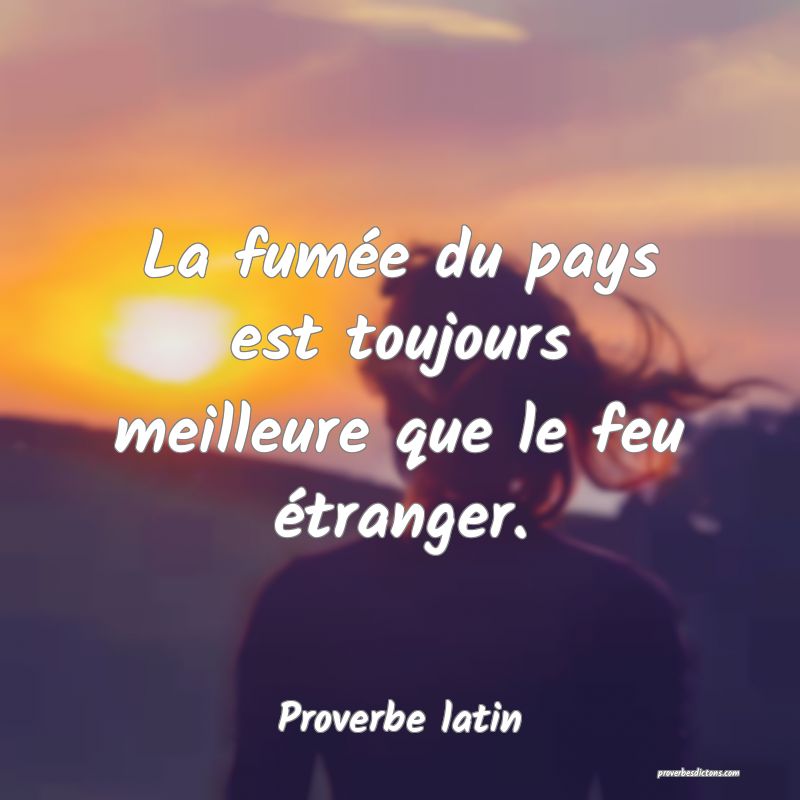 La fumée du pays est toujours meilleure que le feu étranger.
