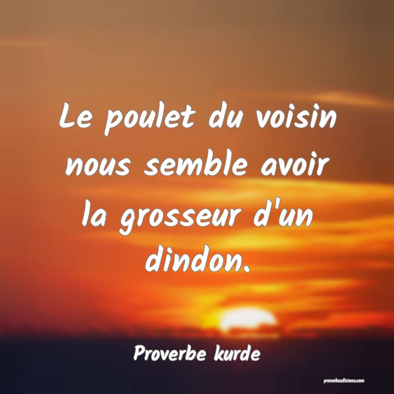 Le poulet du voisin nous semble avoir la grosseur d'un dindon.