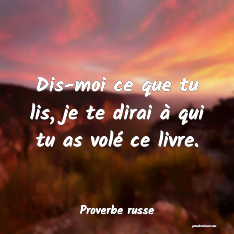  Dis-moi ce que tu lis, je te dirai à qui tu as volé ce livre.